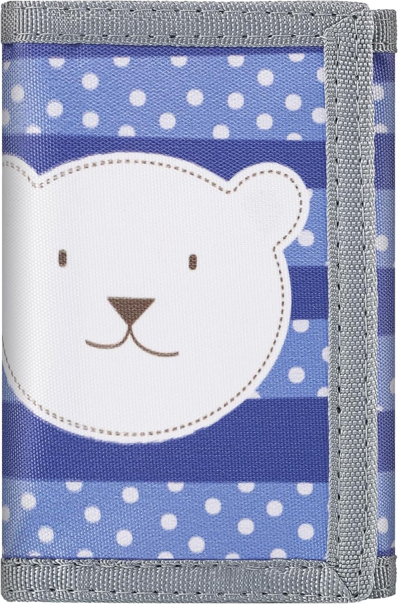 Jonyee Kids Wallet for Boys Girls 3-14, RFID Trifold Novelty Wallet with Zipper and Key Chain, Outdoor Purse with Coin Pocket and ID Window, Card Holders for Toddler Children Gifts -Bear White - Image 1